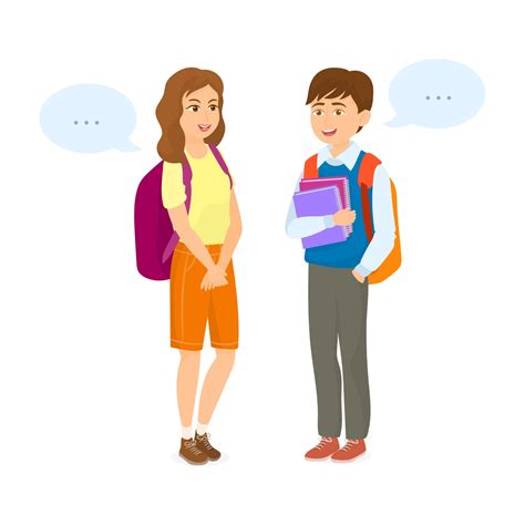 Couple Students Talking With Dialog Boxes Back To School 5234665