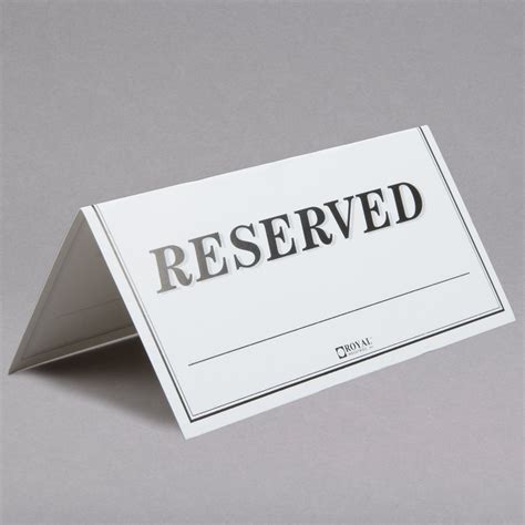 Reserved Sign 6 X 3 Double Sided 250pack