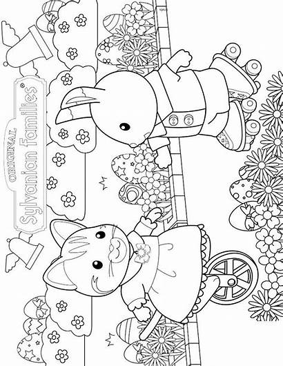 Coloring Sylvanian Calico Critters Pages Families Printable