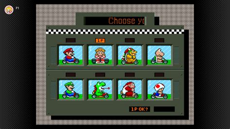 Choose Your Character Super Mario Kart Interface In Game