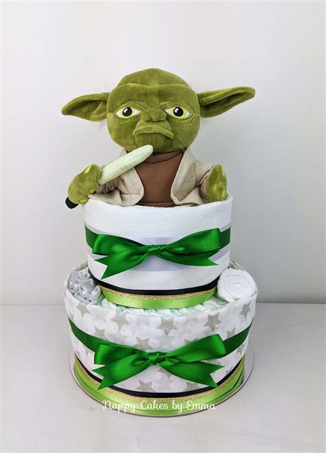 Unlike other personalised gifts websites, we personalise all of our products in melbourne, australia using only the highest quality materials. Baby Yoda Star Wars Nappy Cake, Baby Shower Gift, Diaper ...