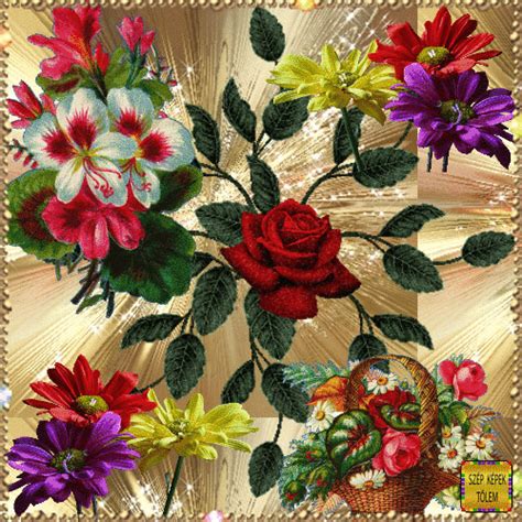 Three bouquets of tulips in one picture gif. Flower GIF -Animated Gif Flowers Blooming Red Pink Yellow White