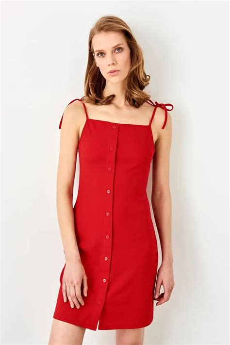 Trendyol Red Strap Knit Dress Twoss Fv In Dresses From Women S