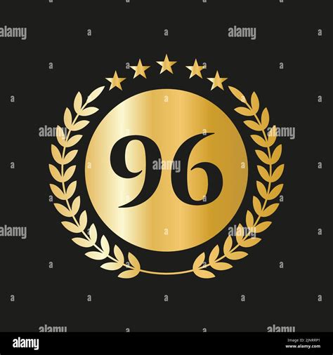 96th Years Anniversary Celebration Icon Vector Logo Design Template