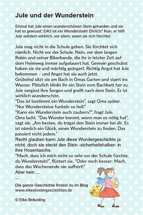 Jule Und Der Wunderstein Elkes Kindergeschichten