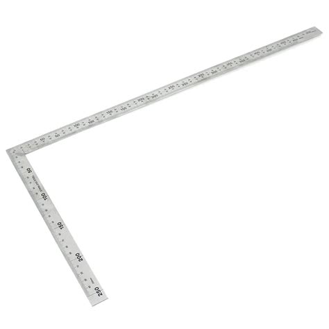 Stainless Steel 25x50cm 90 Degree Angle Try Square Ruler Measure Tool