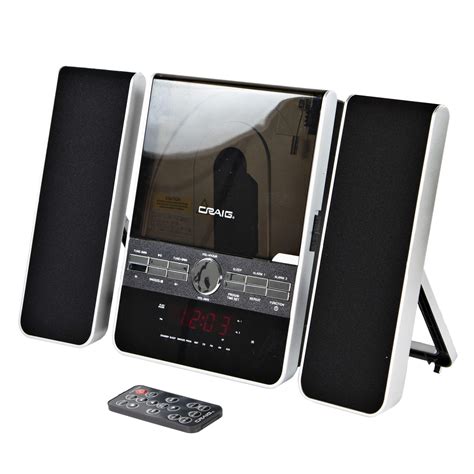 Craig Vertical Cd Shelf System With Amfm Stereo Radio And Dual Alarm