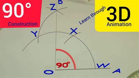 How To Draw 90 Degree Angle Construction Of 90 Degree Angle Without