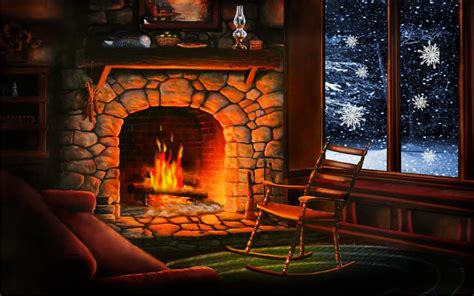 Cozy Winter Night Winter Fireplace Fireplace Fireplace Screensaver