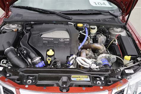 Engine Compartment Of Saab 9 3 Aero Sportcombi 28 Turbo V6 280ps 2008