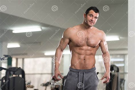 Hairy Man Flexing Muscles Stock Image Image Of Hairy 85458229