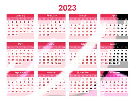 Year 2023 Calendar Png Clipart Png Mart