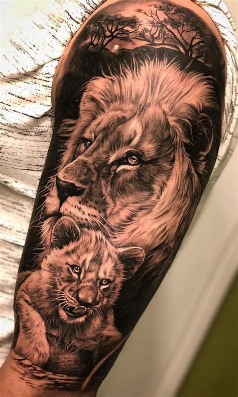 Lion Cub Tattoo Cubs Tattoo Lioness Tattoo Mens Lion Tattoo Lion