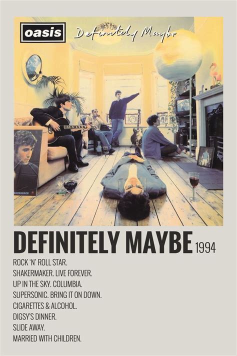 Alternative Minimalist Music Album Polaroid Poster Definitely Maybe By Oasis Minimalist