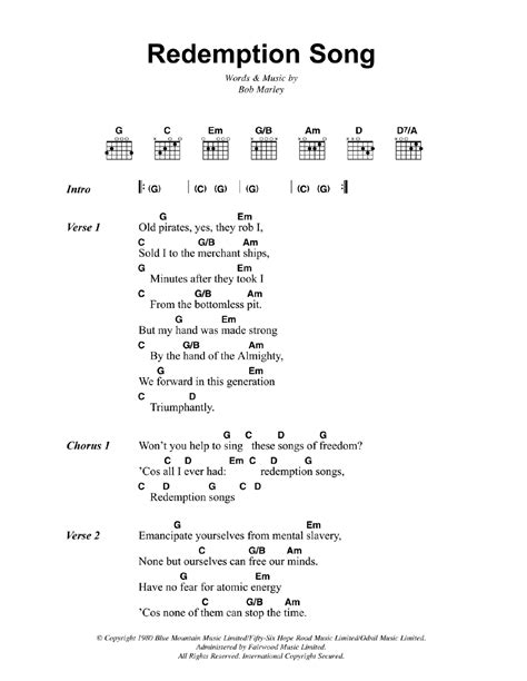 Belajar Chord Gitar Redemption Song dengan Mudah » TAB