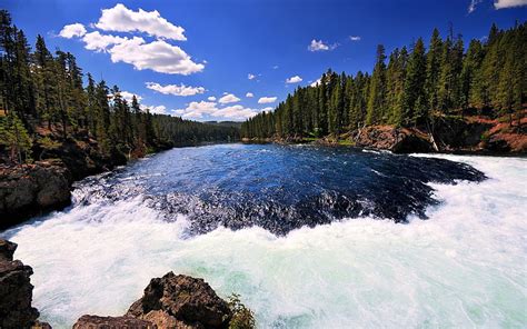 Hd Wallpaper Body Of Water River Yellowstone Thresholds Yellowstone