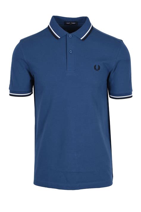 fred perry twin tipped polo shirt midnight blue snow white black m3600