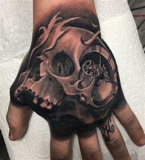 Hand Skull Tattoo Inkstylemag Hand Tattoos Hand Tattoos For Guys Skull Tattoo