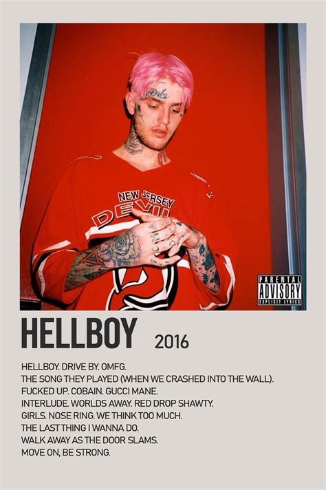 Hellboy By Lil Peep Minimalist Album Poster Music Poster Ideas Music
