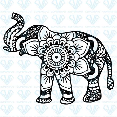 Elephant Mandala Svg Files For Silhouette Files For Cricut Svg Dxf Eps