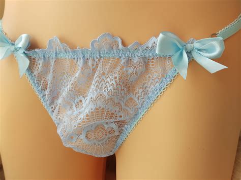Mannen Lace G String Sissy Pouch G Thong Slipje Sheer Etsy