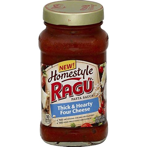 Homestyle Ragu Pasta Sauce Thick And Hearty Four Cheese Pasta Sauce