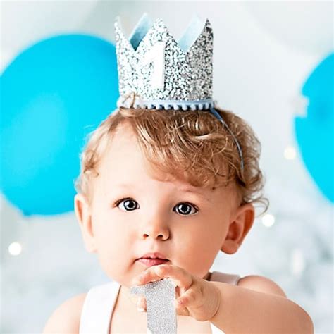 First Birthday Crown Baby Blue 1st Birthday Crown 1st Etsy
