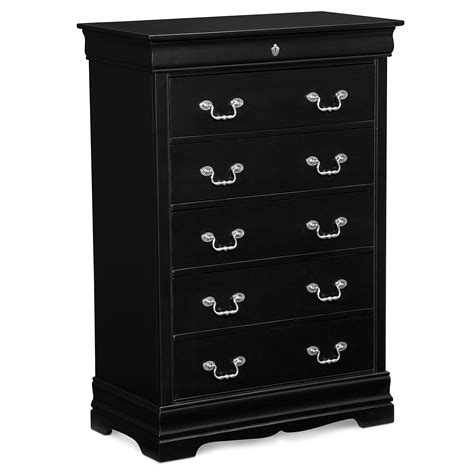 Romantic silhouettes and handcrafted beauty make our collection of dressers and bureaus the envy of the furniture industry. Neo Classic Black Chest | Value City Furniture