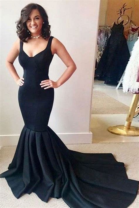 Black Mermaid Prom Dresses Long Evening Gown