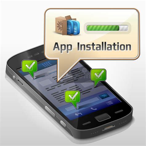 Dozens of tutorials teach different features and functionalities to add to your application. Smartphone With Message Bubble About App Installat Stock ...