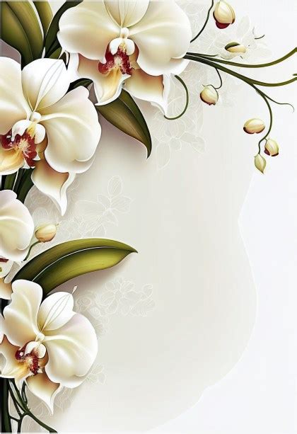 Free White Orchid Flower Card Background