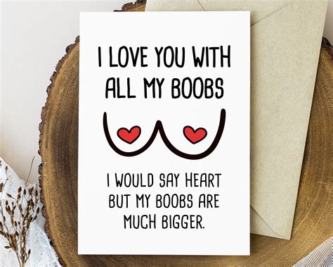 I Love You With All My Boobs Funny Anniversary Card Printable Etsy My Xxx Hot Girl