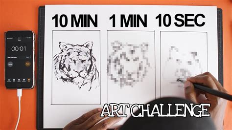 Kim Jung Gi Brush Pen 10 Min 1 Min 10 Sec Drawing Challenge Tiger