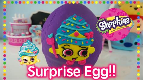 Giant Shopkins Play Doh Surprise Egg Cupcake Queens Sprinkle Party