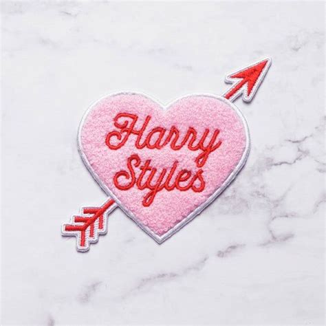 Harry Styles Heart Embroidered Chenille Iron On Patch Etsy Pin And