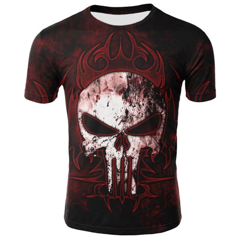 Hot Sale 3d Printed Marvel Punisher Skull T Shirt Men Summer Fashion