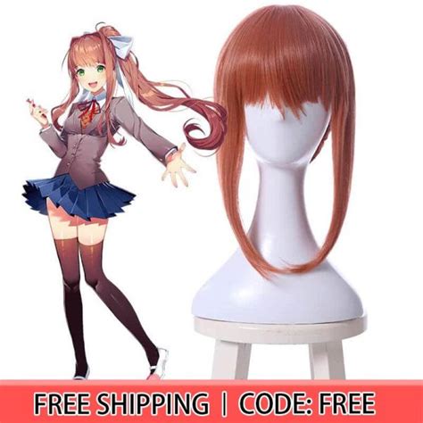 Doki Doki Literature Club Monika Cosplay Costumes Wigs For Sale