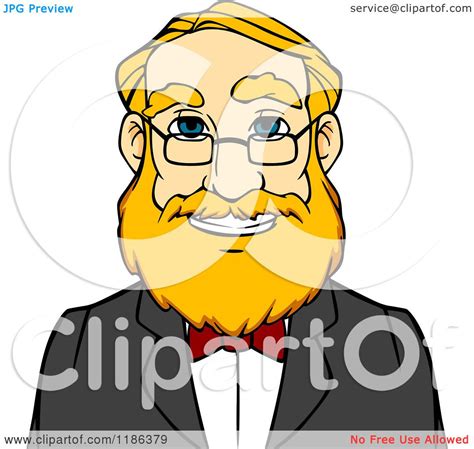 Clipart Of A Happy Blond Man With A Beard And Glasses Avatar Royalty