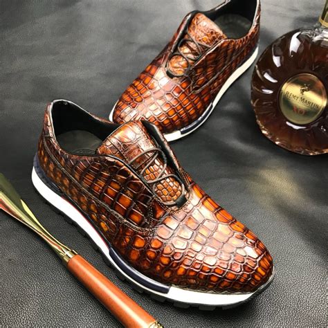Mens Crocodile Print Lace Up Designer Shoes Bmbas120204 China Shoe