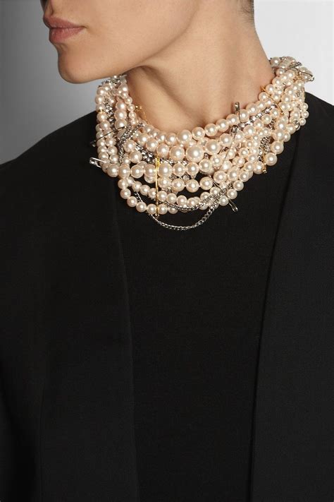 Tom Binns Pearls In Peril Gold Plated Swarovski Crystal Necklace Usd Swarovski Crystal