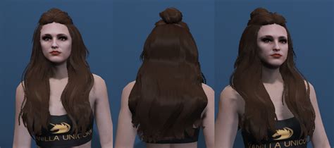 Long Bun Hair Custom Haircut For Mp Female Sp Fivem Gta5