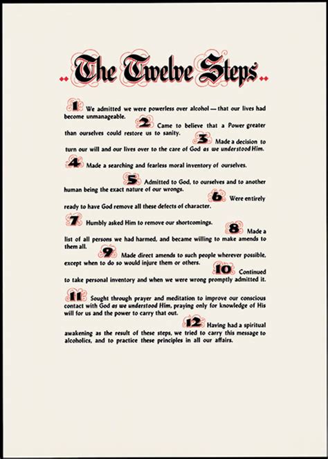 Printable 12 Steps Of Aa