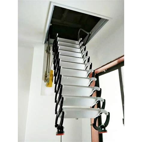 Techtongda Heavy Duty Steel Metal Loft Wall Ladder Stairs Attic Folding