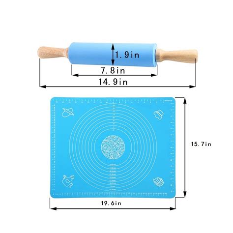 Jamhoo Nonstick Rolling Pin And Silicone Large Pastry Mat With