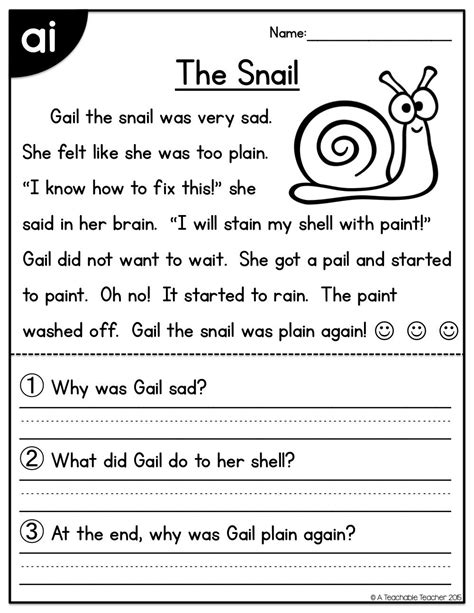 Long Vowels Reading Comprehension Passages Freebie 2nd Grade Reading
