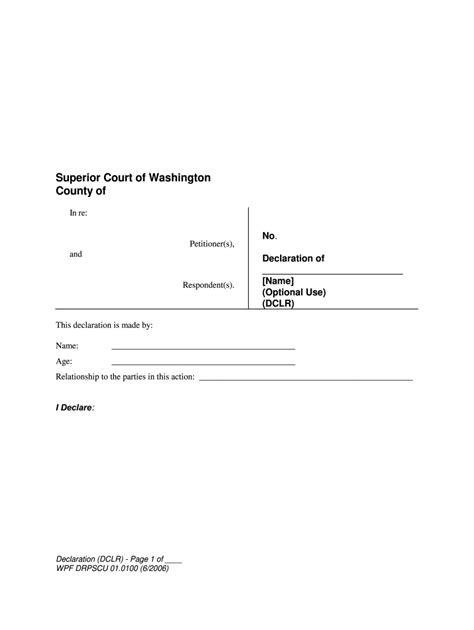 Washington State Declaration Form Word Format Fill Out And Sign