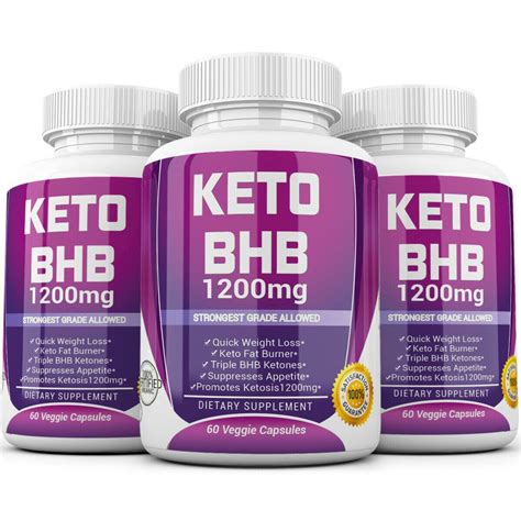 3x Keto Bhb 1200mg Pure Ketone Fat Burner Weight Loss Diet Pills