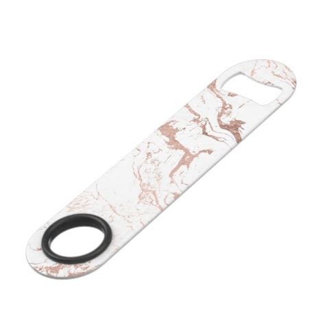 Modern Chic Faux Rose Gold White Marble Speed Bottle Opener Zazzle