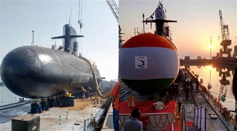 Second Scorpene Class Submarine Ins Khanderi Launched In Mumbai India
