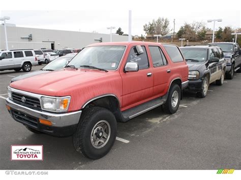 The 4 runner is a bit slow in getting up to speed, but it makes up for it in torque, no problems climbing hills. 1994 Cardinal Red Toyota 4Runner SR5 4x4 #56188860 Photo ...